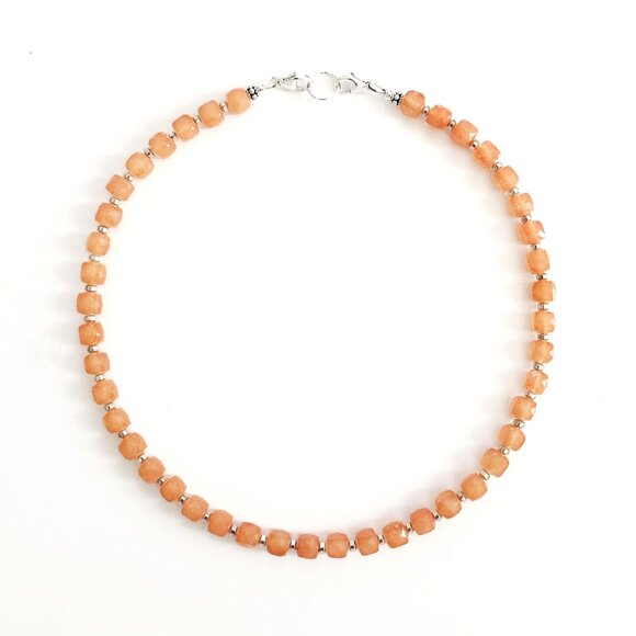 ORANGE JADE NECKLACE--16" - Picture 2 of 4